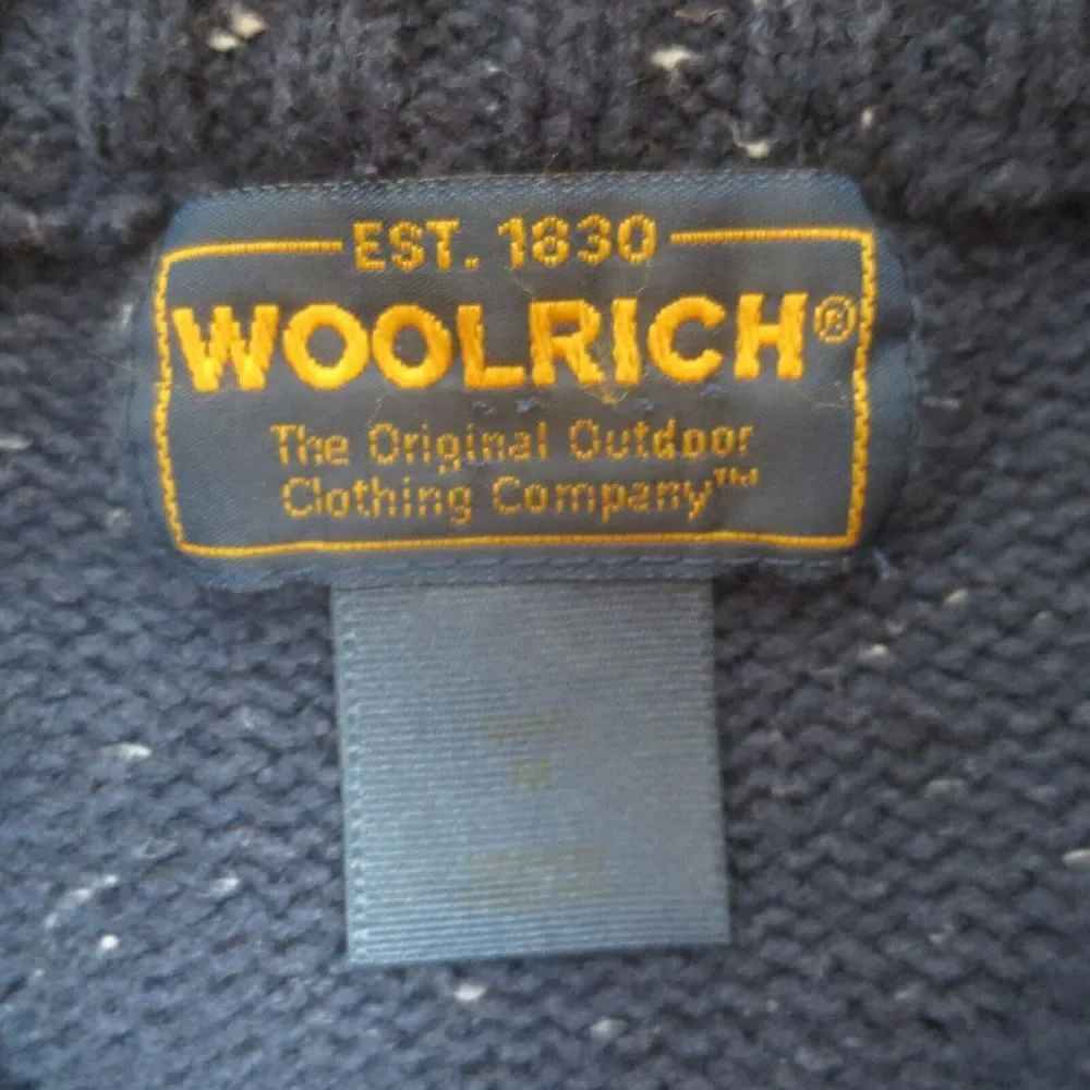 Vintage Woolrich 1/4 Zip‎ Sweater Mens Medium Blue Knit Pullover Casual Outdoor
